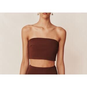 Esse Studios Strapless Crop Top Tube in Brown Size US 4
